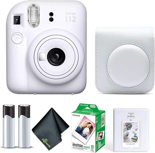 Fujifilm Instax Mini 12 Instant Camera Clay White Bundle by FUJIFILM