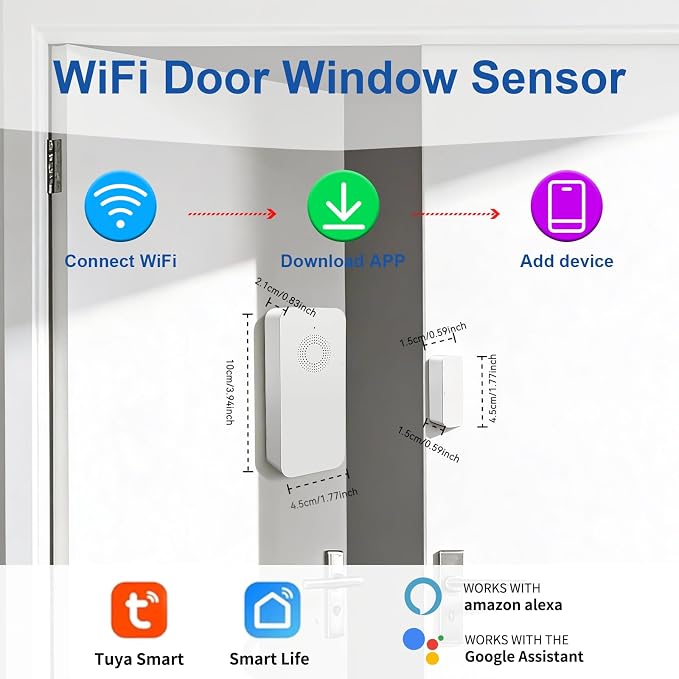 WiFi Door Window Alarm, Smart Contact Sensor - Image 3