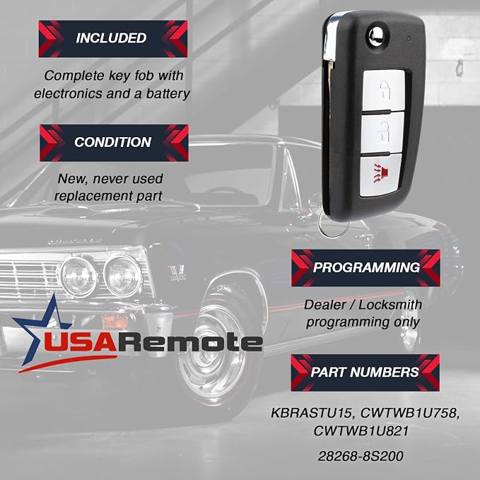 Car Key Fob Keyless Entry Flip Remote fits Nissan & Infiniti - Image 3