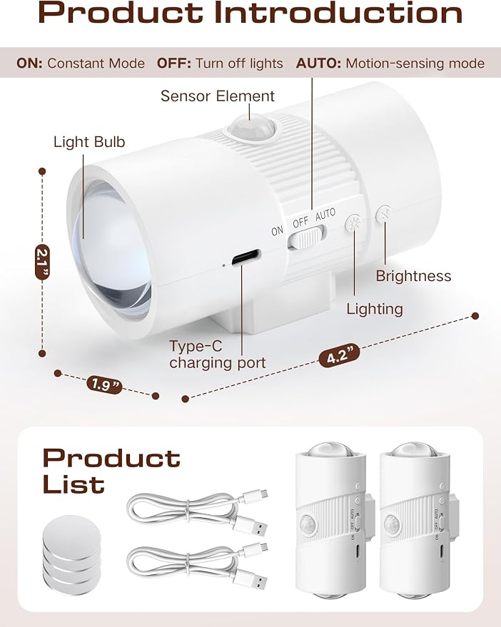 Rechargeable RGB Motion Sensor Night Light, Color Changing LED Wall Lamp - Image 9