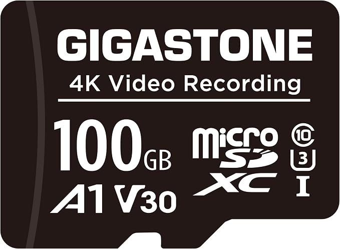 GIGASTONE 100GB Micro SD Card, A1 V30 4K Video Recording, Compatible by Gigastone
