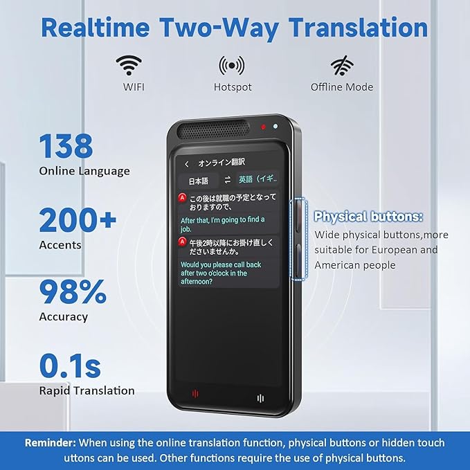 Language Translator Device, 150 Languages Two-Way Instant Translator Device - Image 2