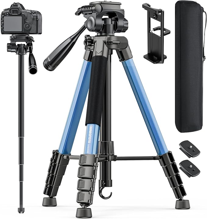 CAMBOFOTO 73" Camera Tripod and Monopod, Professional Aluminum Tripod Stand by CAMBOFOTO