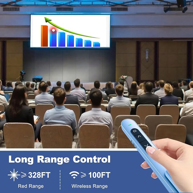 QUI Presentation Clicker with Volume Control, 2.4GHz USB Wireless Presenter - Image 5