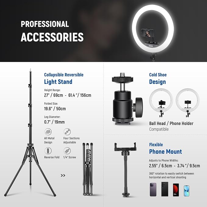 NEEWER Professional 18 Inch Ring Light - Image 6
