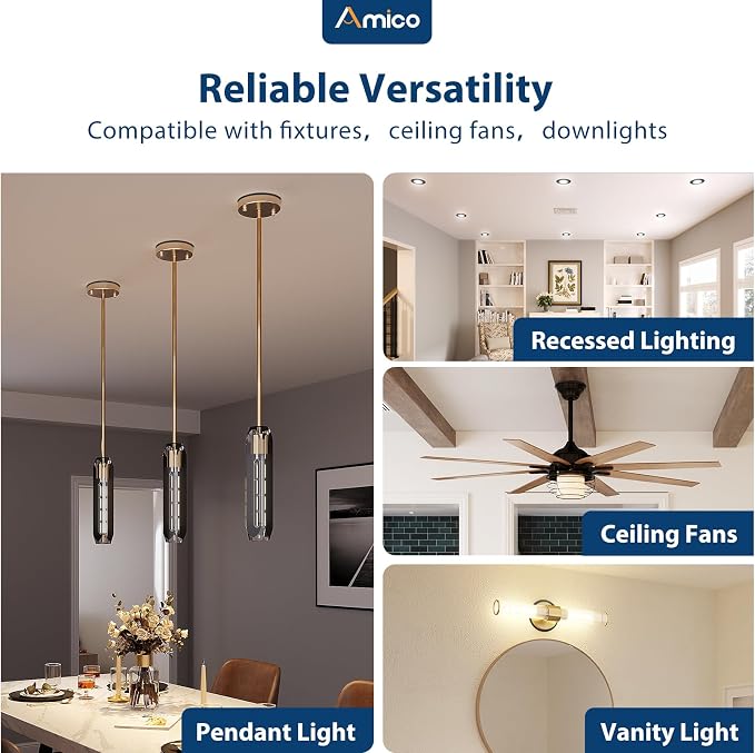 Amico 6 Pack Goof Rings for 6 Inch Recessed Lights, Can Light Trim Ring Cover - Image 6