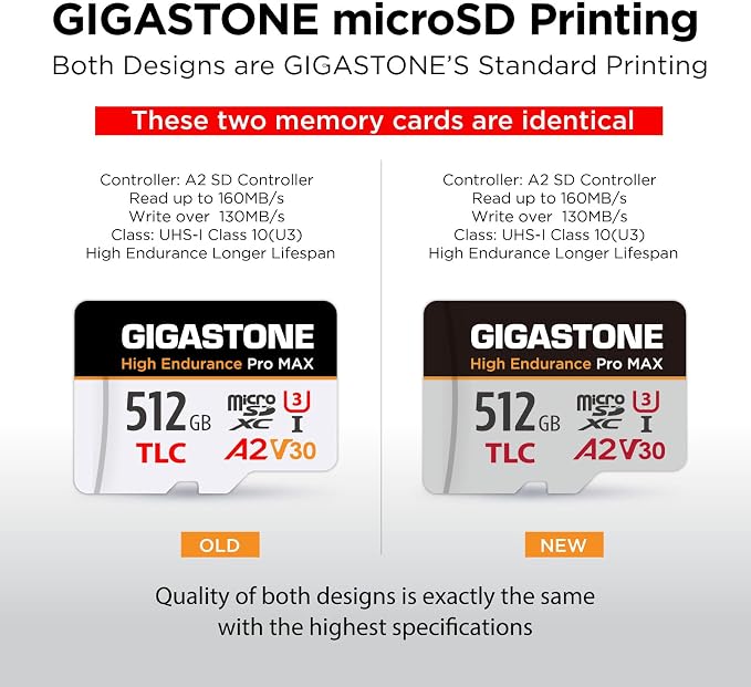 GIGASTONE 512GB Micro SD Card, TLC High Endurance Pro MAX, Speed Up to 180/150 - Image 2