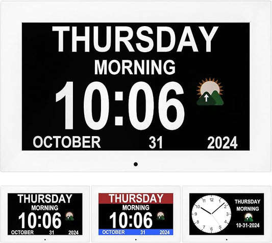 Dementia Clock with 12 sets of alarms paired with 20 usage scenarios, Large by Unknown