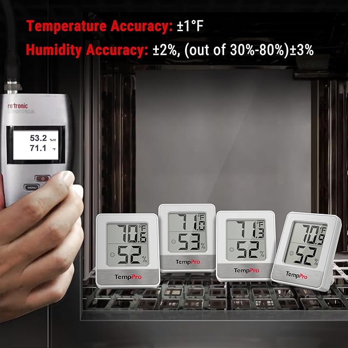 TempPro TP49 2 Pieces Digital Hygrometer Indoor Thermometer Humidity Meter Mini - Image 7