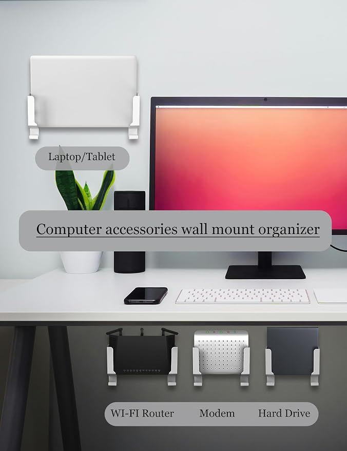 Universal Wall Mount Shelf for Modem/Mac mini/Router Apple TV/ROKU, Fits Cable - Image 4
