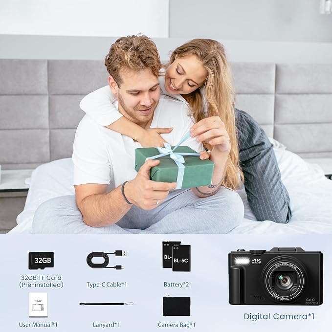4K Digital Camera for Photography, 64MP HD WiFi Vlogging Camera for YouTube - Image 8