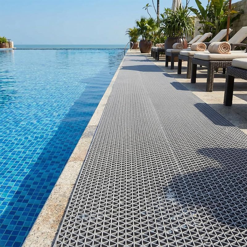 Anti Slip Drainage Mat Cutable Pool Flooring Bathroom Mats 4FTX72FT PVC Mesh by WelcometoCestavie