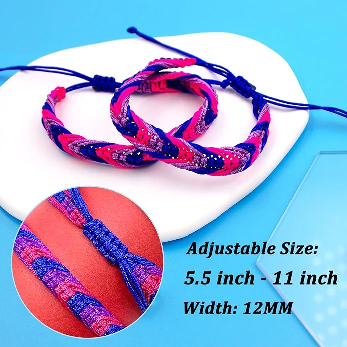 Nanafast Titanium Stainless Steel Rainbow LGBT Pride Bracelet Handmade Braided - Image 5