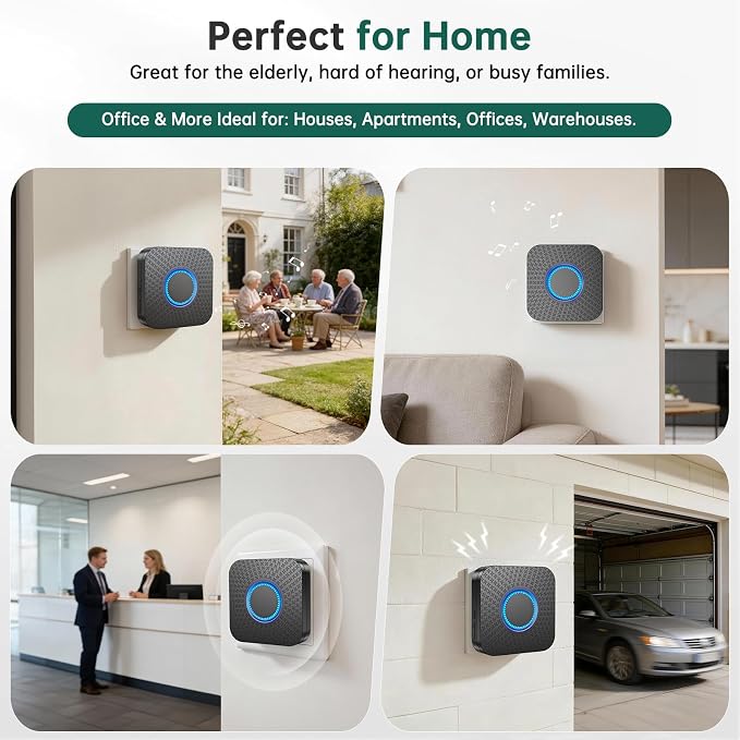 2 Pack Smart Wireless Doorbell Chime, 3 in 1 Doorbell Extender - Image 6