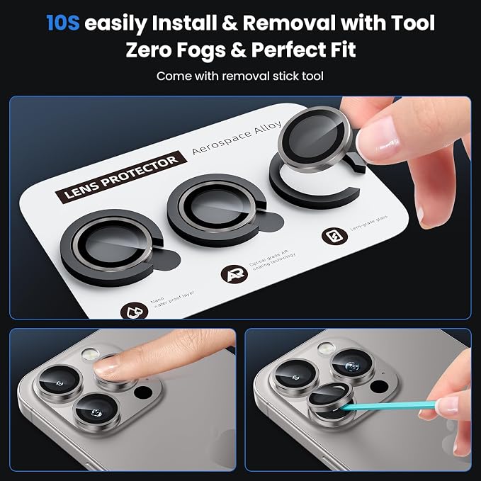 WSKEN for iPhone 16 Pro/iPhone 16 Pro Max Camera Lens Protector - Image 6