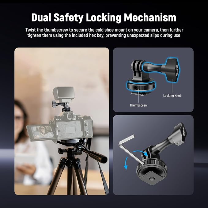 NEEWER Action Camera Cold Shoe Mount Adapter Compatible - Image 5