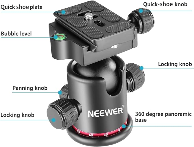 Neewer Professional Metal 360 Degree Rotating Panoramic Ball Head - Image 4
