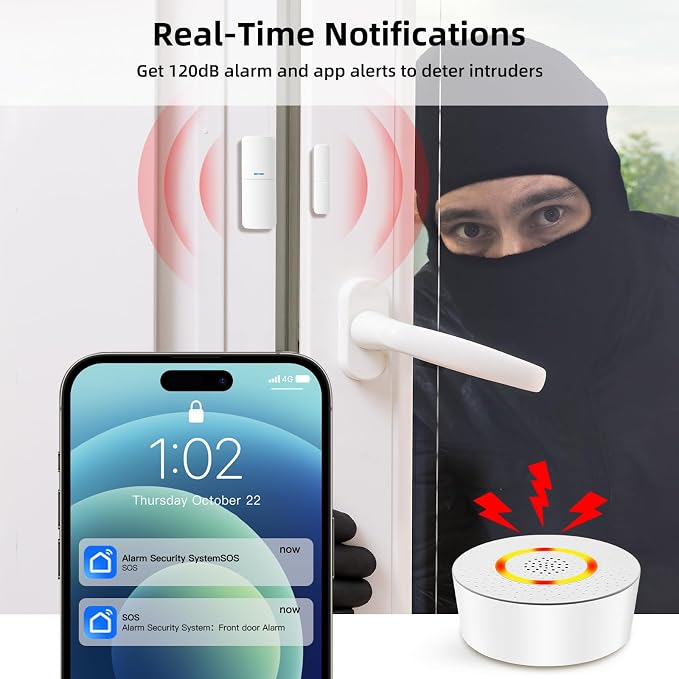 Wireless Alarm System 9 Piece Kit, WiFi Alarm System - Image 4