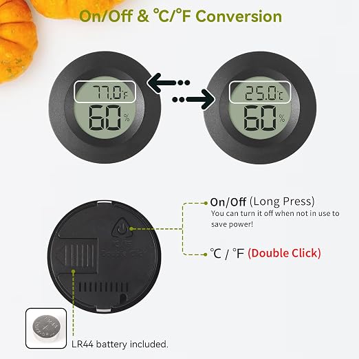 Atogou 2-Pack Mini Hygrometer & Thermometer, Indoor Outdoor Digital Humidity - Image 4