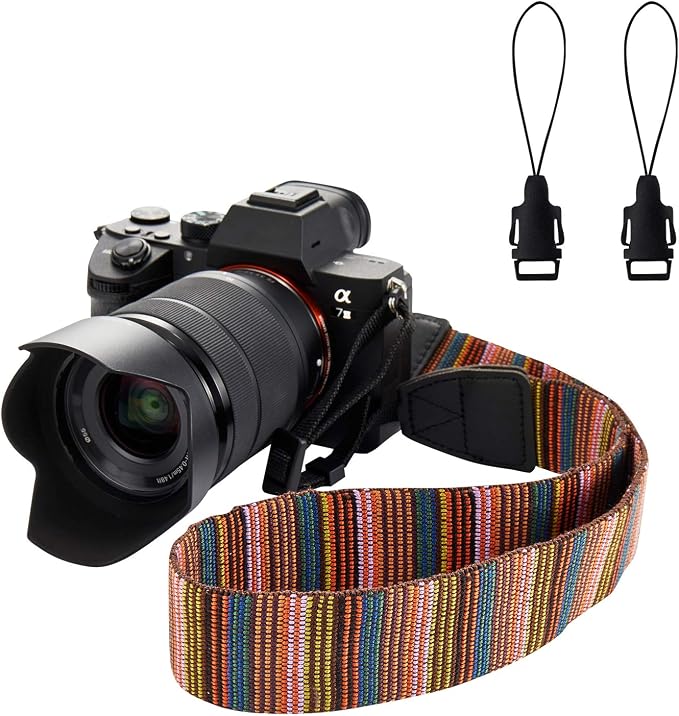 Camera Strap Canvas Multicolor Shoulder Strap by WANBY