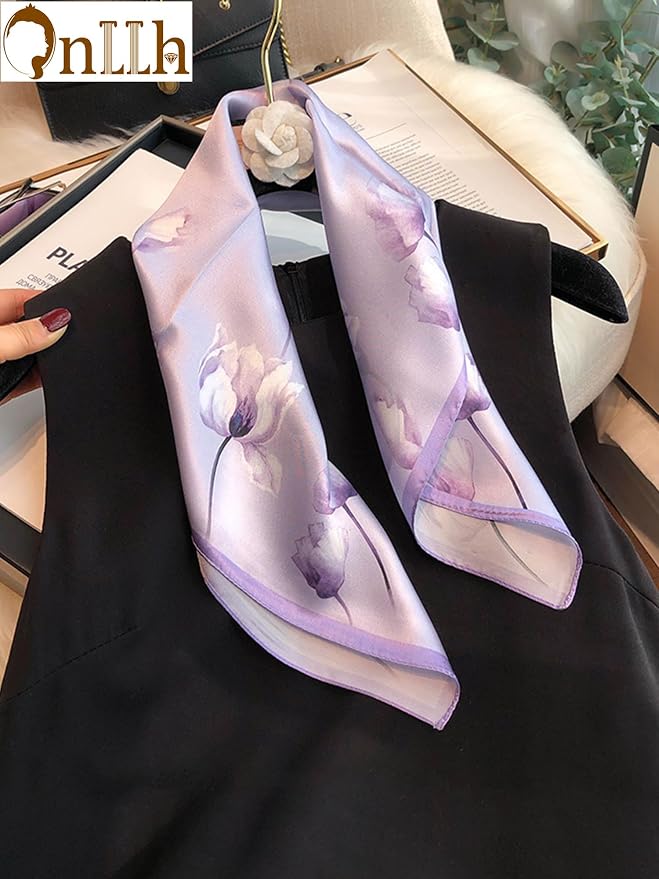 Silky Scarf for Women Lightweight Satin Bandanas Neck Hair Wrap For Sleeping - Image 4