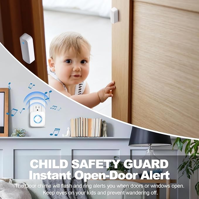 Door Chime, Satisure Wireless Door Open Contact Sensor Alarm Chime, Door Ringer - Image 5