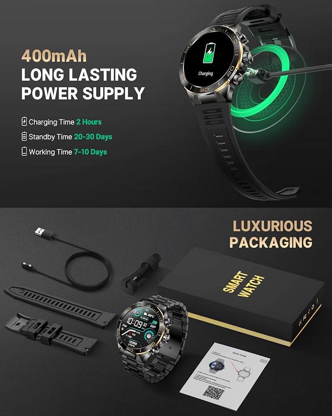 Smart Watch for Men Answer/Make Call for Android iPhone, 1.43" AMOLED HD Screen - Image 9