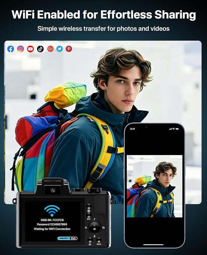 8K Digital Cameras for Photography, 2026 Autofocus 88MP WiFi Professional - Image 5