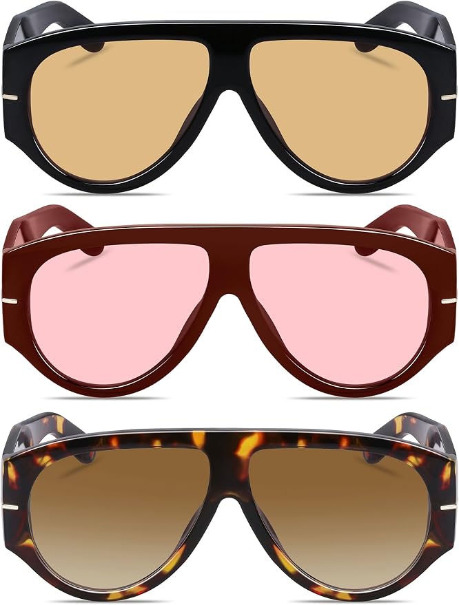 Oversized Retro Aviator Sunglasses - Image 2