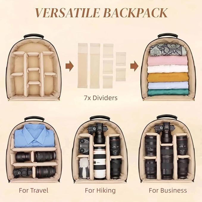 Camera Backpack Classic PU Leather - Image 6
