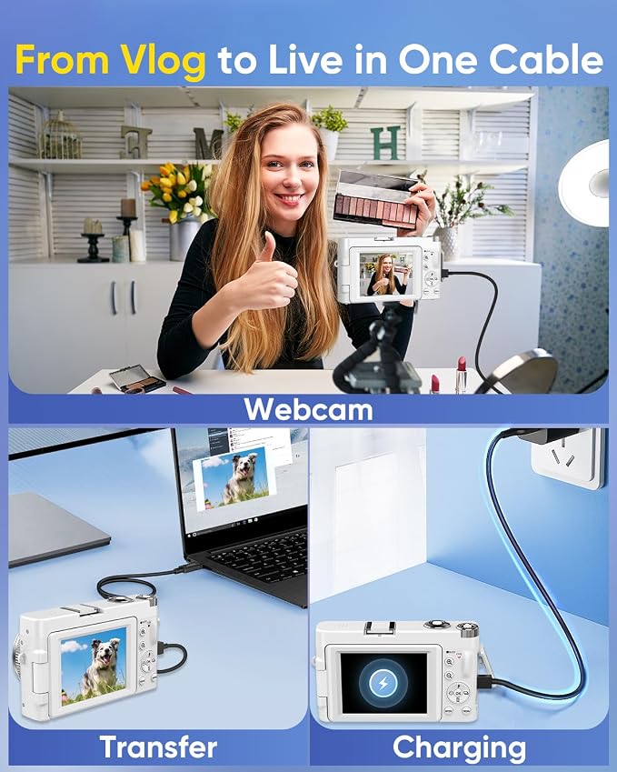 64MP Digital Camera for Photography, 2026 New WiFi 4K Vlog Video Camera for - Image 7