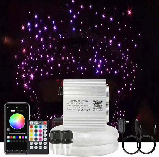 AKEPO Upgraded 16W Dual Head Twinkle Fiber Optic Lights Kit by AKEPO