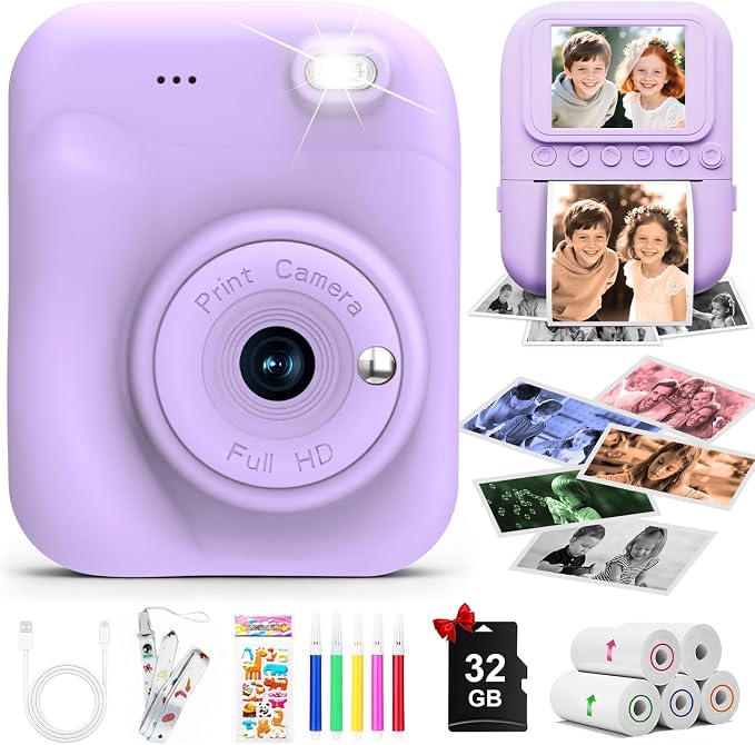 Kids Camera Instant Print, Portable Toddler Camera Toys by MINIBEAR