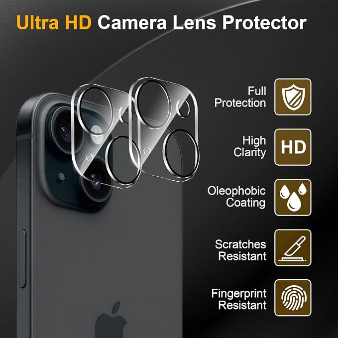 3 Pack Camera Lens Protector for iPhone 15 /iPhone 14/iPhone 15 Plus/iPhone 14 - Image 5