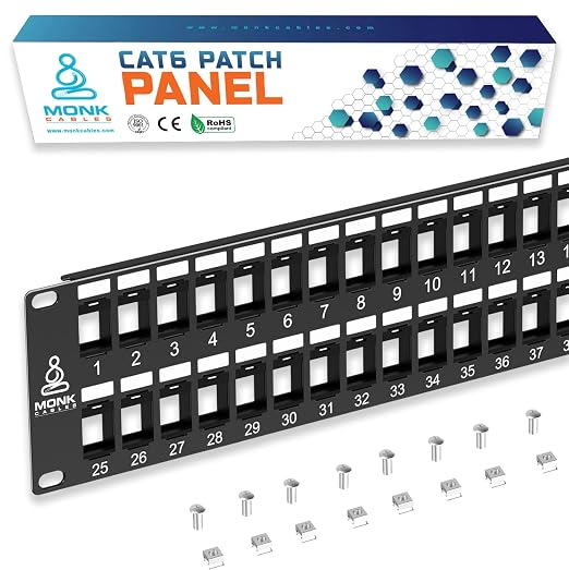 MONK CABLES | CAT6 Patch Panel | Puchdown | 48 Port by MONKCABLES