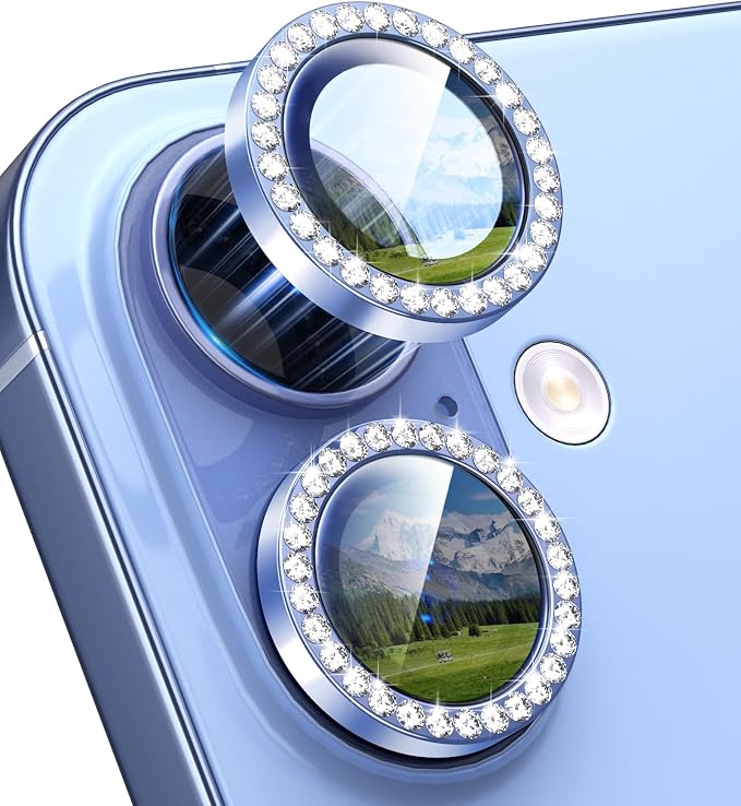 for iPhone 17 Camera Lens Protector Bling, Individual Diamond Metal Ring by Xfilm