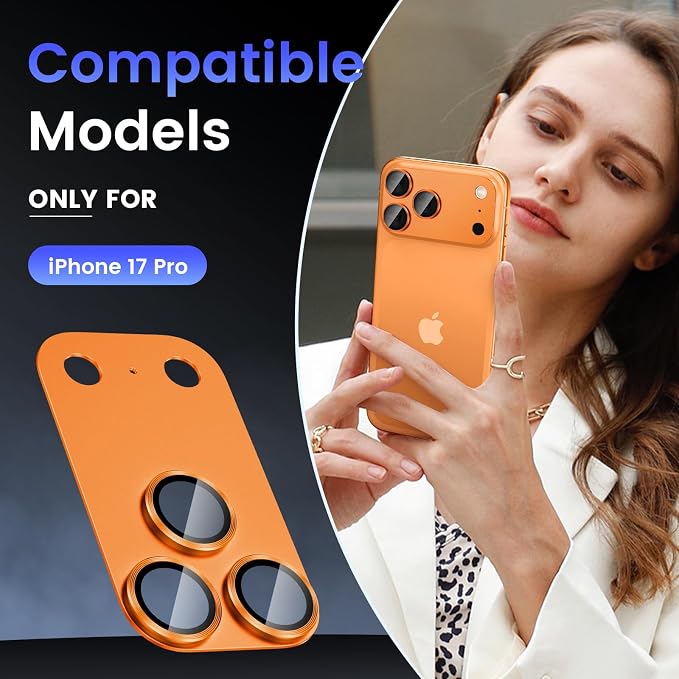 Tensea for iPhone 17 Pro Camera Lens Protector, Metal Aluminum Alloy Tempered - Image 2