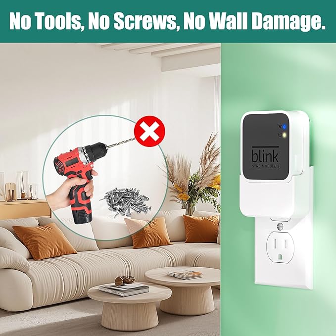 Outlet Wall Mount for Blink Sync Module 2, 2-in-1 Charging Station - Image 6