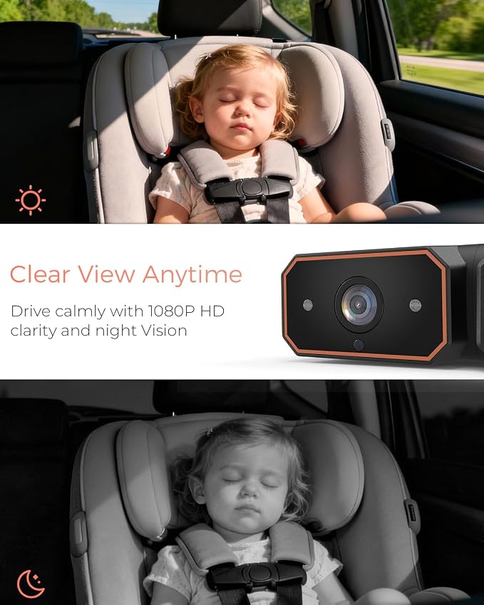 Babyvue BV6 Wireless Baby Car Camera Fast Setup, No Wiring Car Baby Monitor | - Image 3