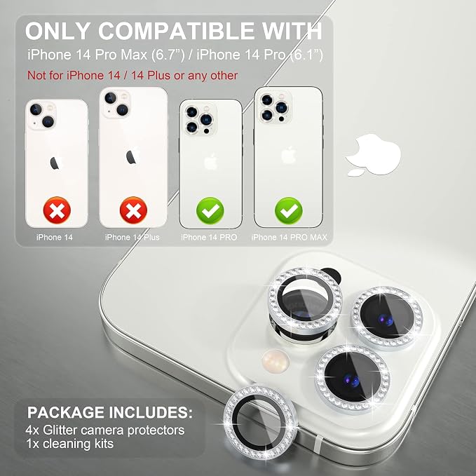 Choiche Compatible for iPhone 14 Pro/iPhone 14 Pro Max Camera Lens Protector - Image 2