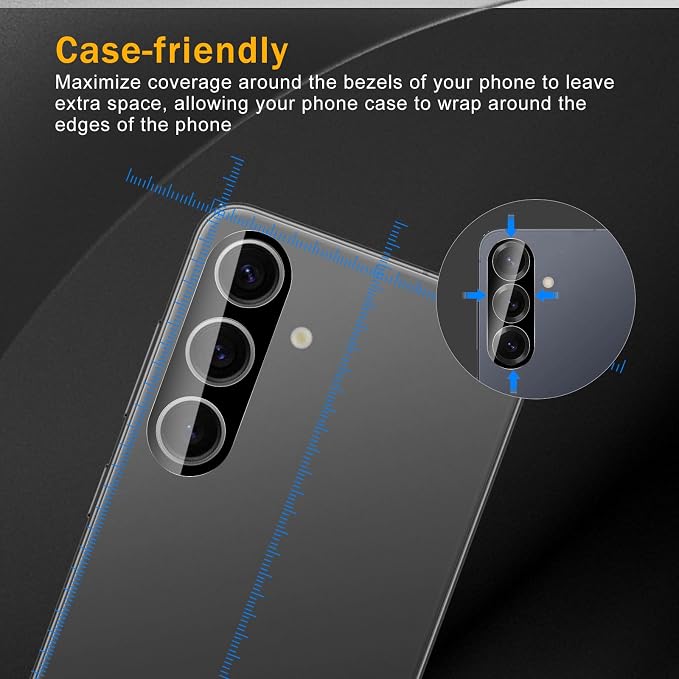 3 Pack Camera Lens Protector for Samsung Galaxy S24/S23/S23 Plus, Tempered Glass - Image 3
