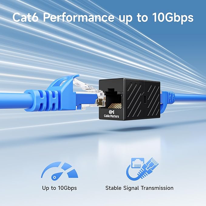 Cable Matters 10-Pack 10Gbps Cat 6 Ethernet Coupler in Black, Compatible - Image 3