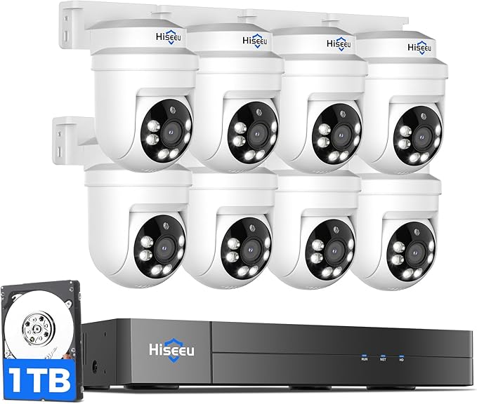Hiseeu 3K PTZ Wired Security Camera System Outdoor by Hiseeu