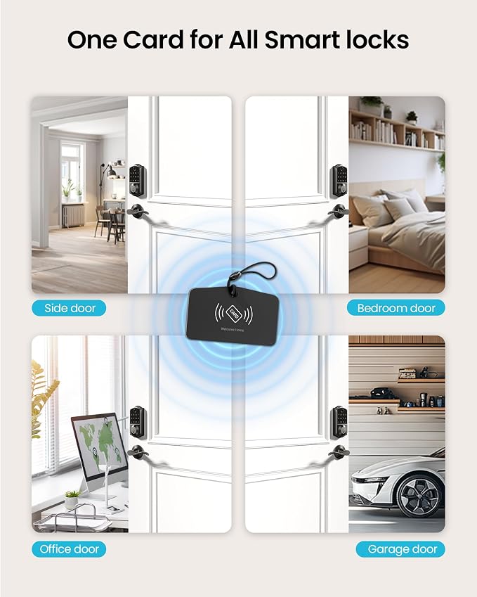 Veise VK01 IC Cards for Smart Lock, 13.56MHz RFID Cards Key Fobs for Keyless - Image 5