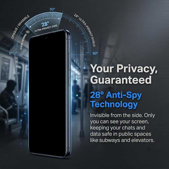 2 Pack for Galaxy S23 Privacy Screen Protector, 2 Pack Camera Protector - Image 8