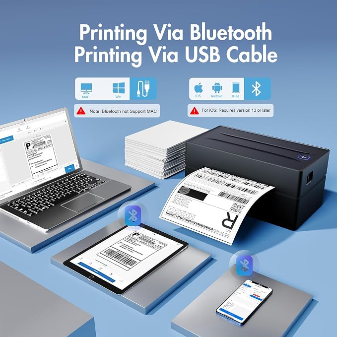 Bluetooth Thermal Shipping Label Printer: 4x6 Wireless Label Maker - Image 2
