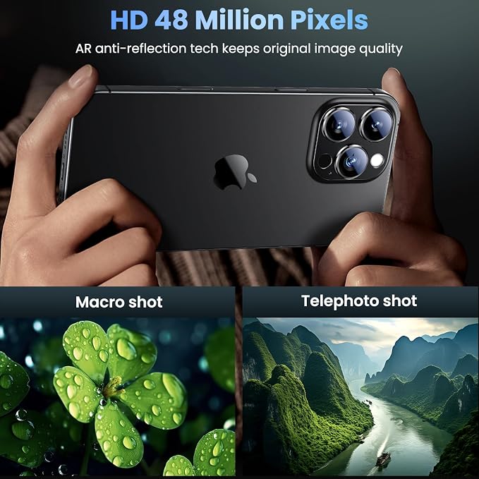 Uyiton Compatible with iPhone 16 Pro/iPhone 16 Pro Max Camera Lens Protector - Image 3