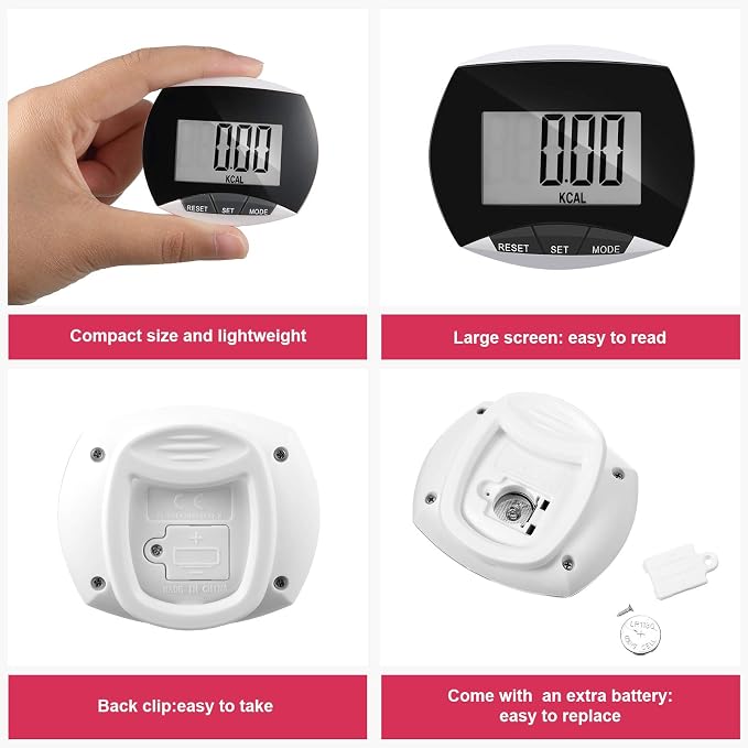 Weewooday Pedometer for Walking Steps and Miles Simple Pedometer Clip on - Image 3