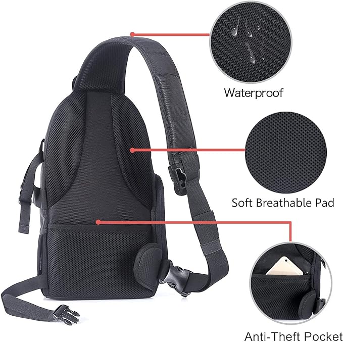 MOSISO Camera Sling Bag, DSLR/SLR/Mirrorless Camera Case Shockproof Photography - Image 4