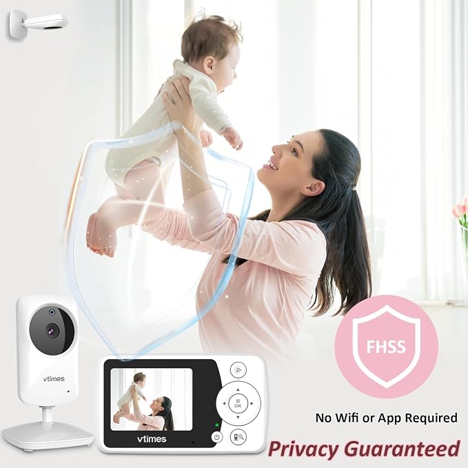 VTimes Baby Monitor with Camera and Audio, No WiFi, 2.4" LCD Screen, Two-Way - Image 2